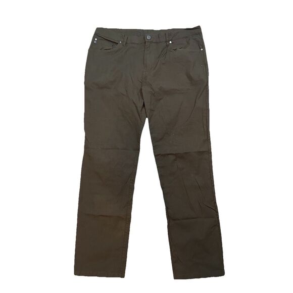 Free Fly Cotton Blend Pants Men's 38 X‎ 32 Bamboo Chino Khaki Green Tech Work - Picture 1 of 6